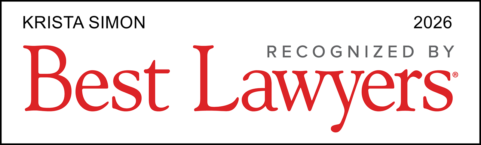 Best Lawyers 2026 — Krista Simon